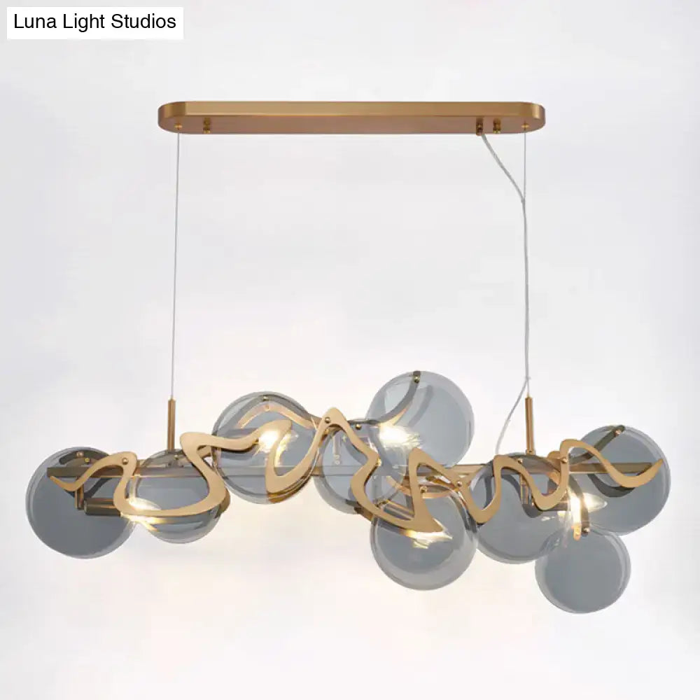 DecorBites™ Postmodern Circle Pendant Light: Glass Brass Restaurant Island Fixture