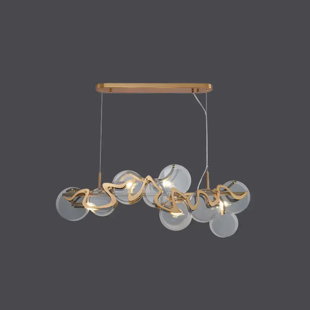DecorBites™ Postmodern Circle Pendant Light: Glass Brass Restaurant Island Fixture