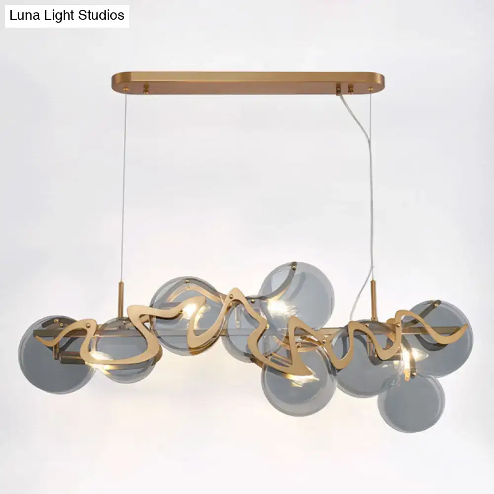 DecorBites™ Postmodern Circle Pendant Light: Glass Brass Restaurant Island Fixture
