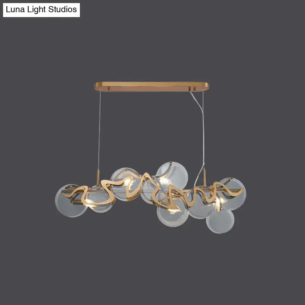 DecorBites™ Postmodern Circle Pendant Light: Glass Brass Restaurant Island Fixture