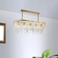 DecorBites™ Postmodern Crystal Island Pendant Light Gold - 5-Light Dining Room Down Lighting