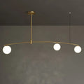 DecorBites™ Postmodern Gold Island Pendant Light with Frosted White Glass Orb Shape