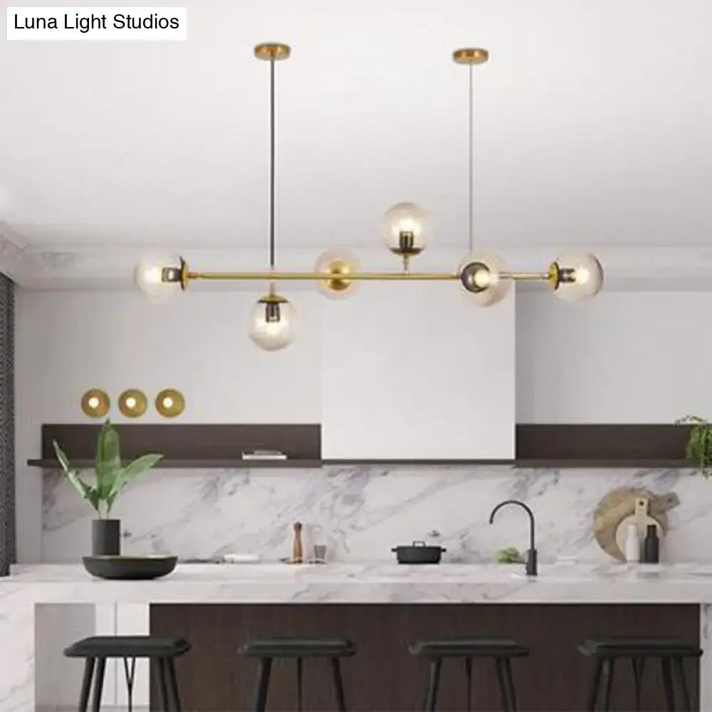 DecorBites™ Postmodern Gold Island Pendant with Glass Shades- Set of 6