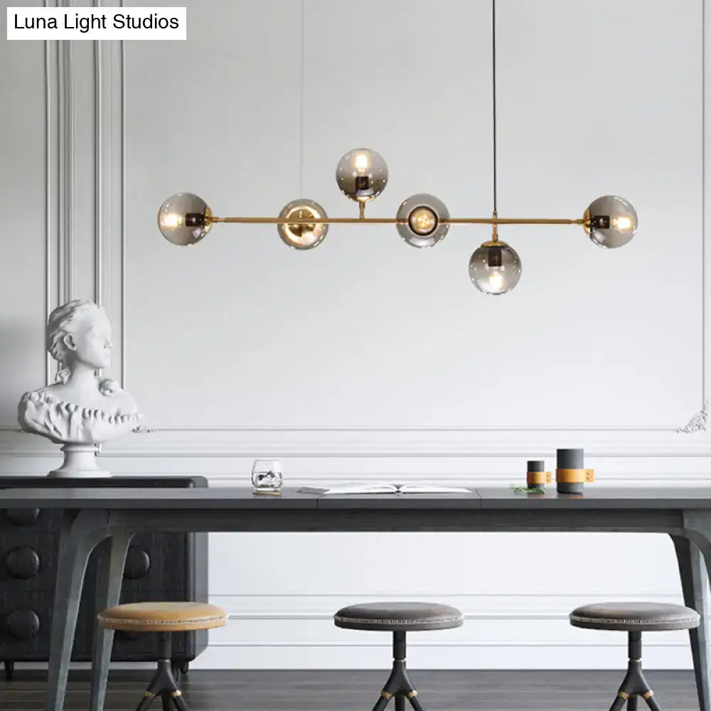 DecorBites™ Postmodern Gold Island Pendant with Glass Shades- Set of 6