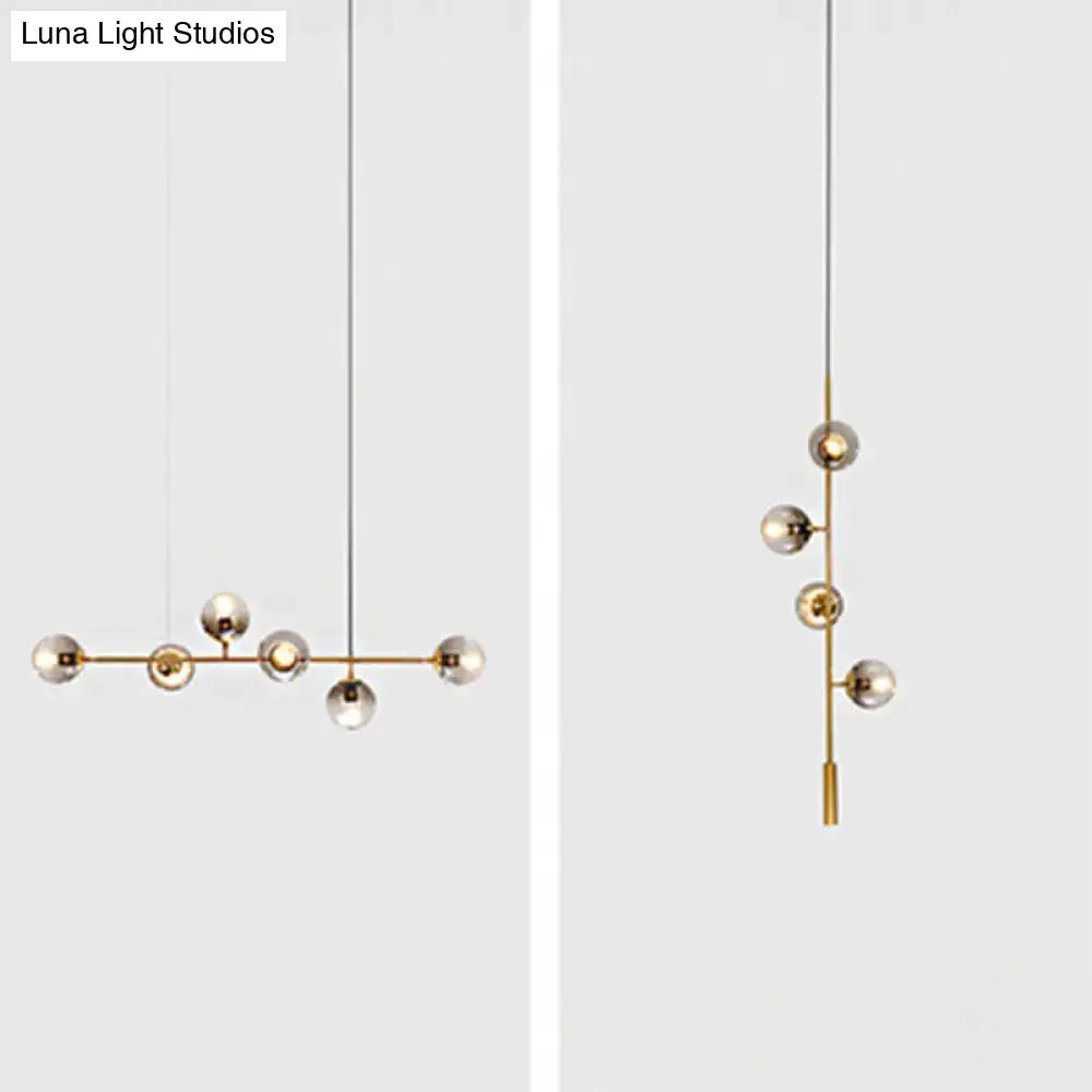 DecorBites™ Postmodern Gold Island Pendant with Glass Shades- Set of 6