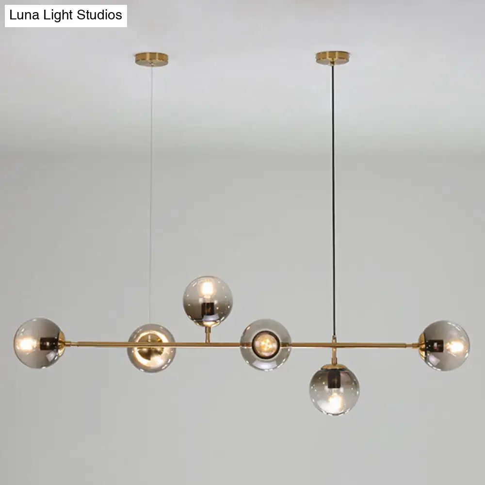 DecorBites™ Postmodern Gold Island Pendant with Glass Shades- Set of 6