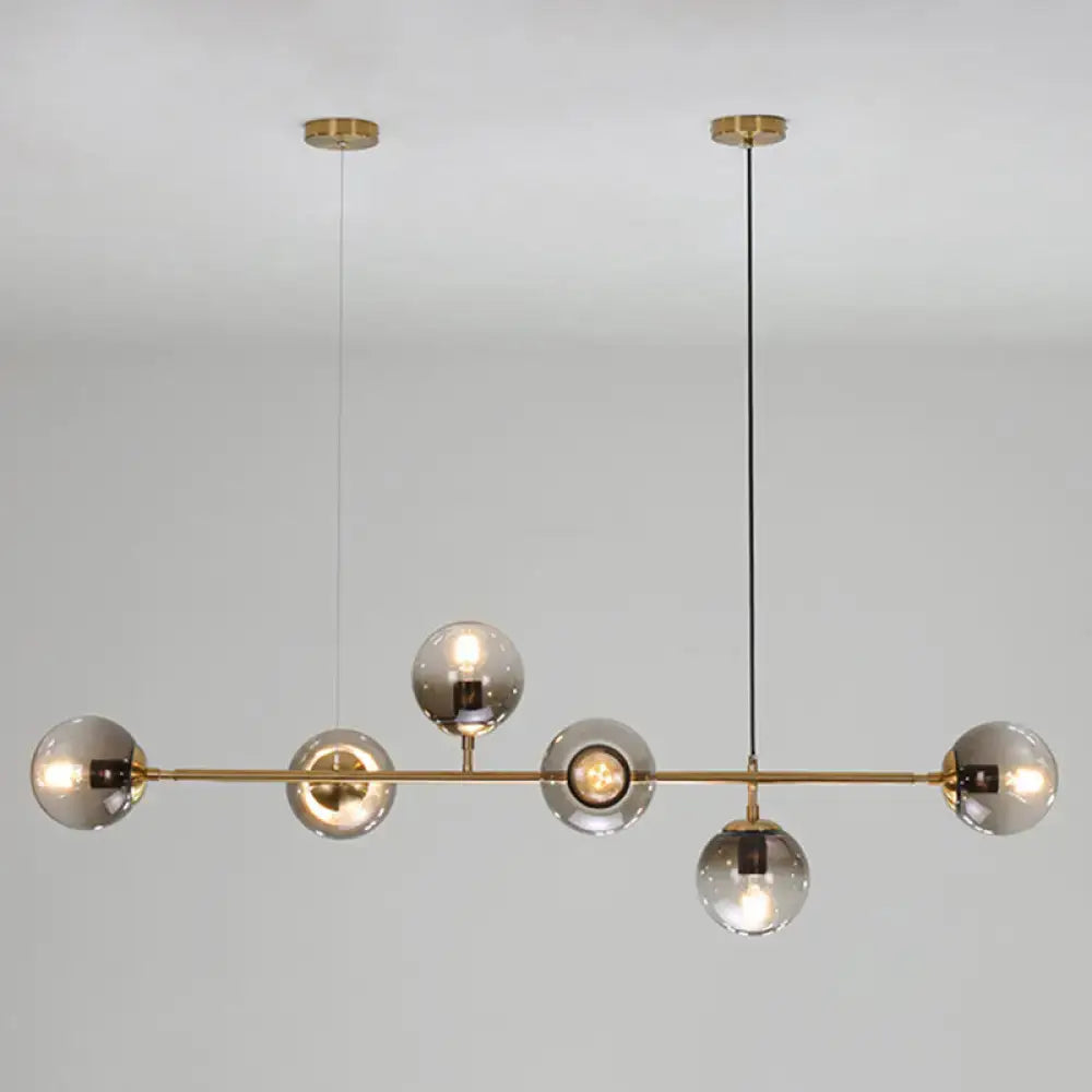 DecorBites™ Postmodern Gold Island Pendant with Glass Shades- Set of 6