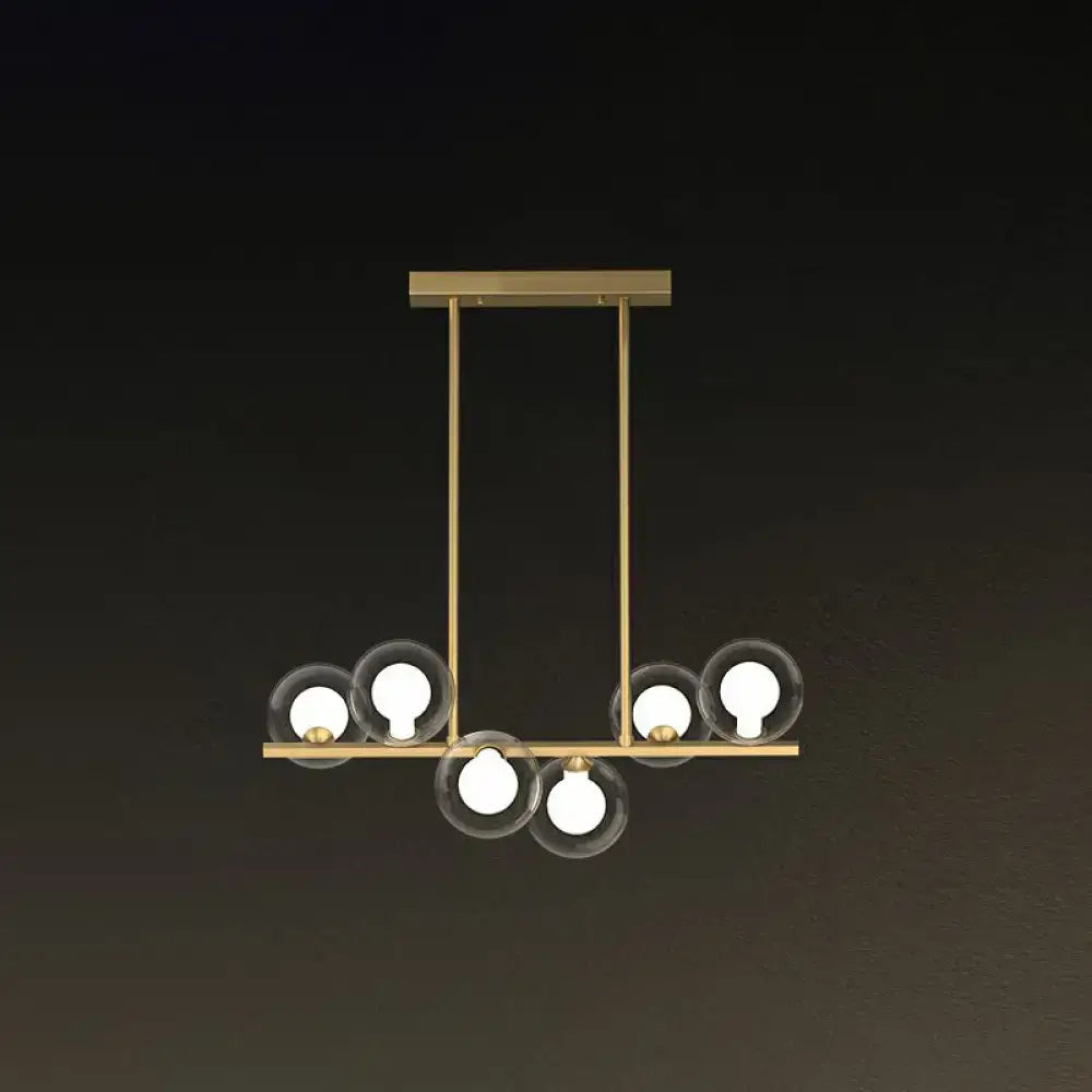 DecorBites™ Postmodern LED Island Light with Clear and White Glass Shades