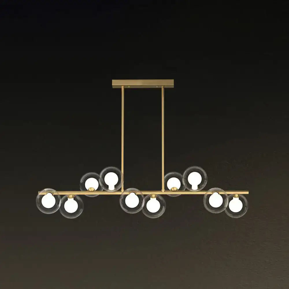 DecorBites™ Postmodern LED Island Light with Clear and White Glass Shades