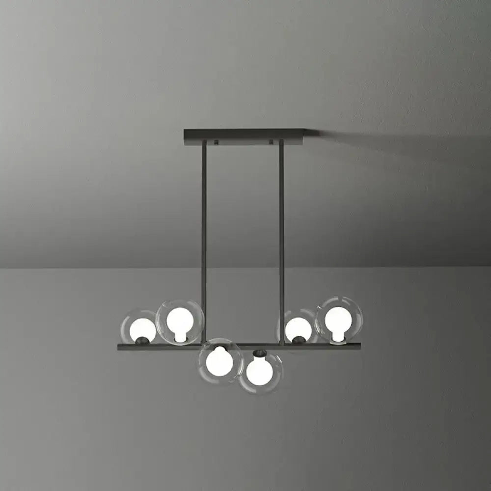 DecorBites™ Postmodern LED Island Light with Clear and White Glass Shades
