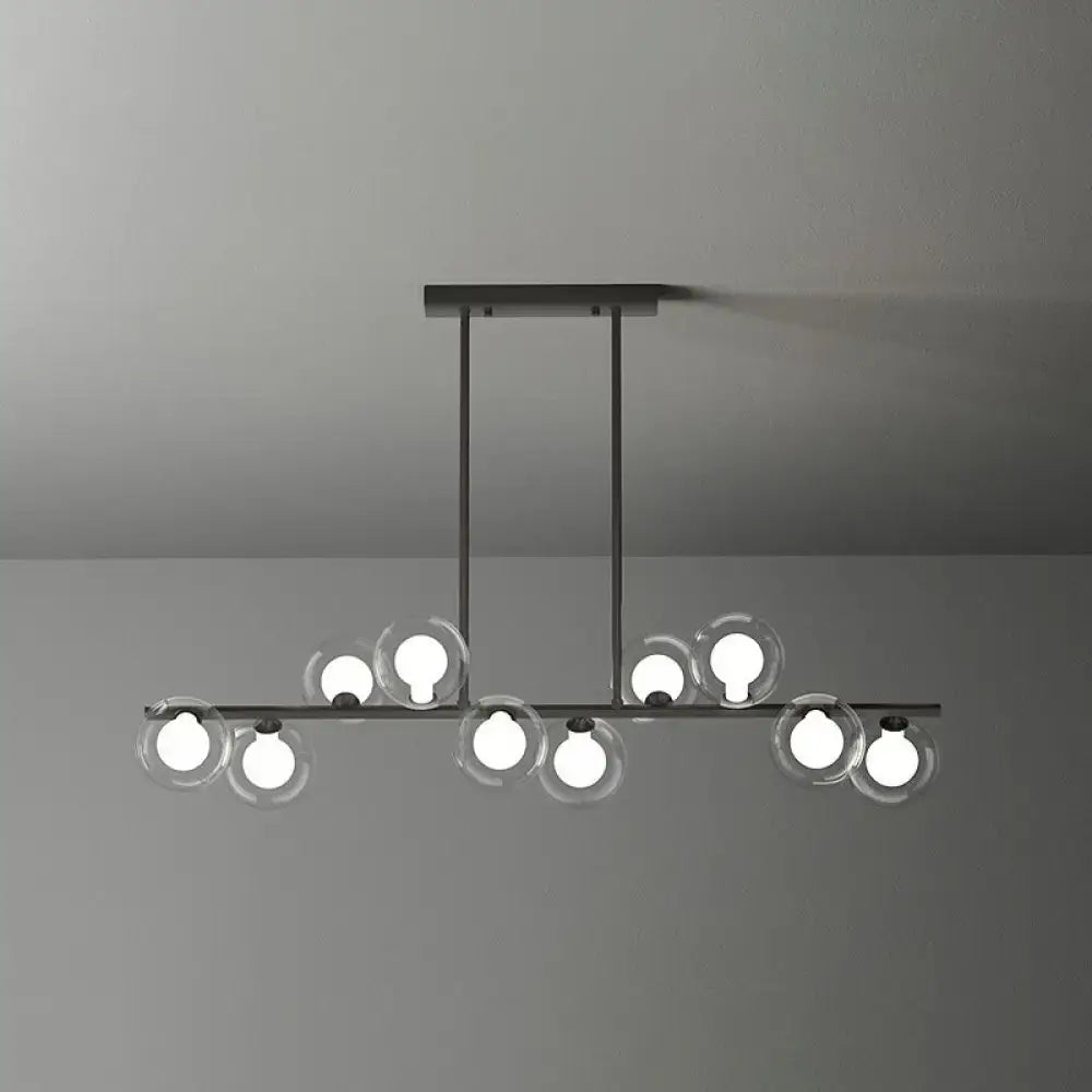 DecorBites™ Postmodern LED Island Light with Clear and White Glass Shades