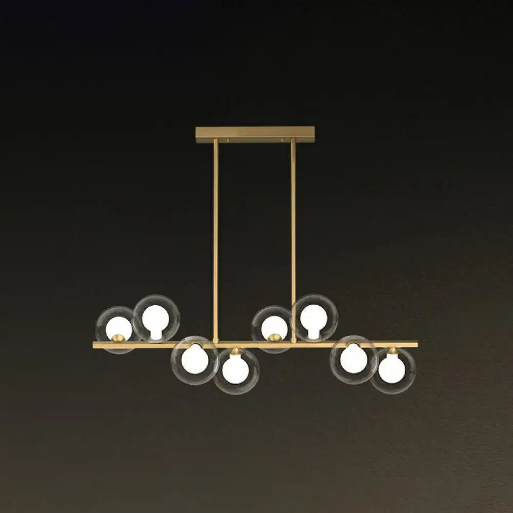 DecorBites™ Postmodern LED Island Light with Clear and White Glass Shades