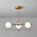 DecorBites™ Postmodern Linear Island Lamp - Glass Pendant Light in Brass for Dining Room