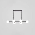 Black modern DecorBites™ postmodern opaline glass molecular island pendant light with four spherical bulbs for dining room
