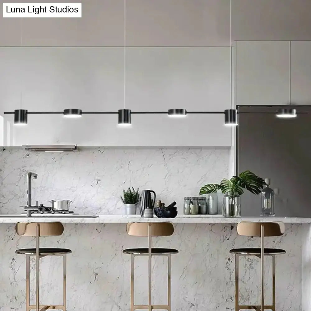 DecorBites™ Postmodern Straight Bar LED Ceiling Light for Kitchen Island – Stylish Metal Hanging Fixture