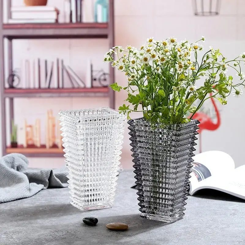 DecorBites™ Premium Crystal Glass Vase for Home Décor