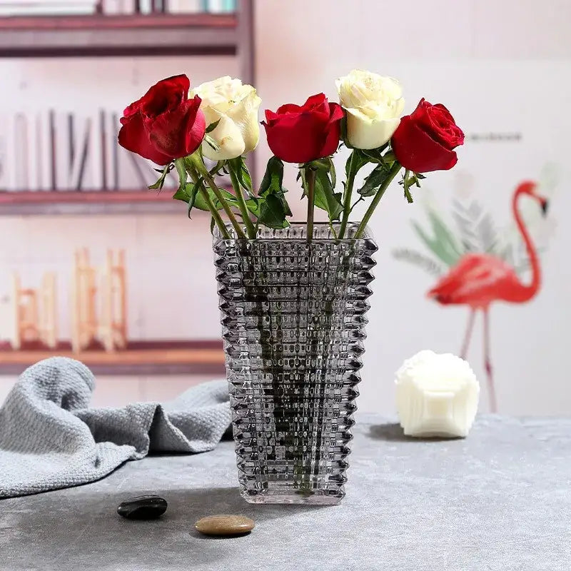 DecorBites™ Premium Crystal Glass Vase for Home Décor