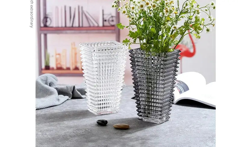 DecorBites™ Premium Crystal Glass Vase for Home Décor