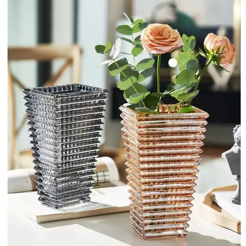 DecorBites™ Premium Crystal Glass Vase for Home Décor