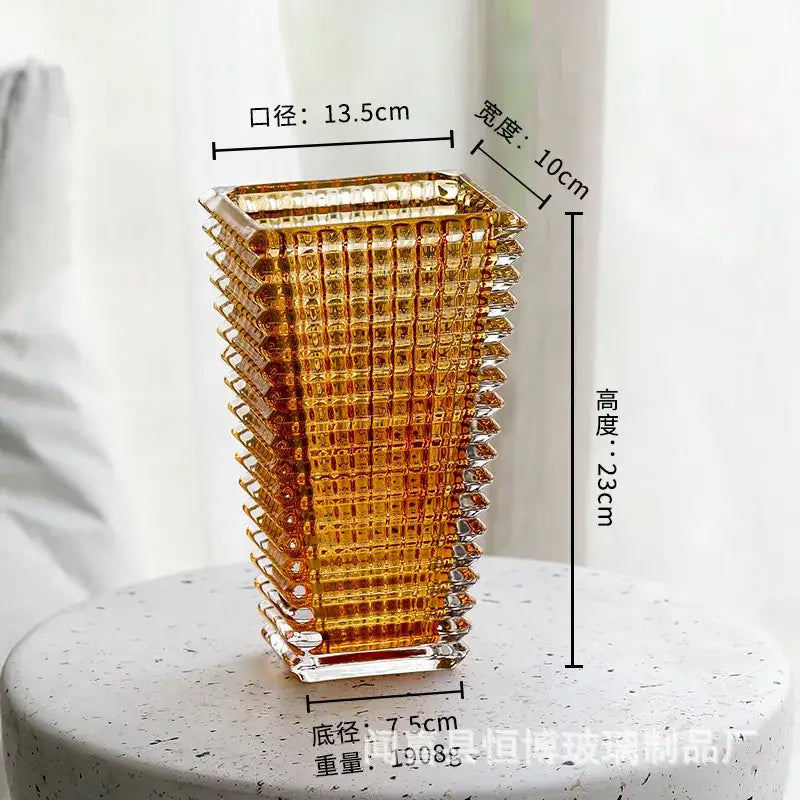 DecorBites™ Premium Crystal Glass Vase for Home Décor