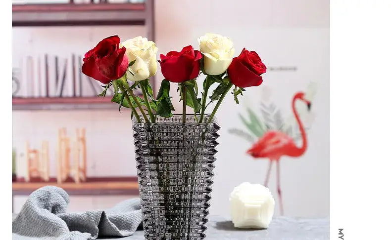 DecorBites™ Premium Crystal Glass Vase for Home Décor