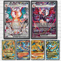 Two framed pokémon trading cards featuring charizard cartoon card with vibrant fiery artwork and metallic foil accents decorbites japanese anime poster decoration art