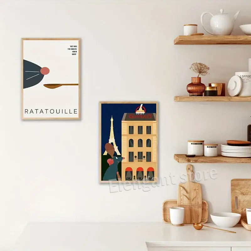 DecorBites™ Ratatouille Cartoon Art Print for Kitchen Decor