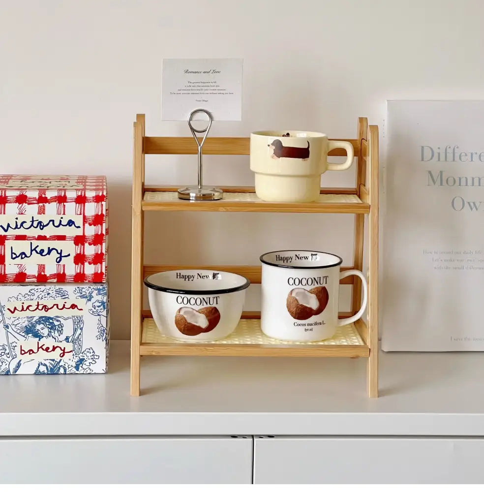 DecorBites™ Rattan 2-Tier Desktop Organizer Shelf