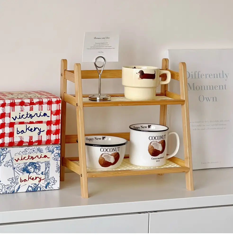 DecorBites™ Rattan 2-Tier Desktop Organizer Shelf