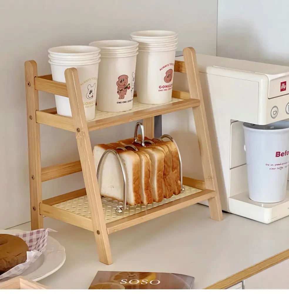 DecorBites™ Rattan 2-Tier Desktop Organizer Shelf