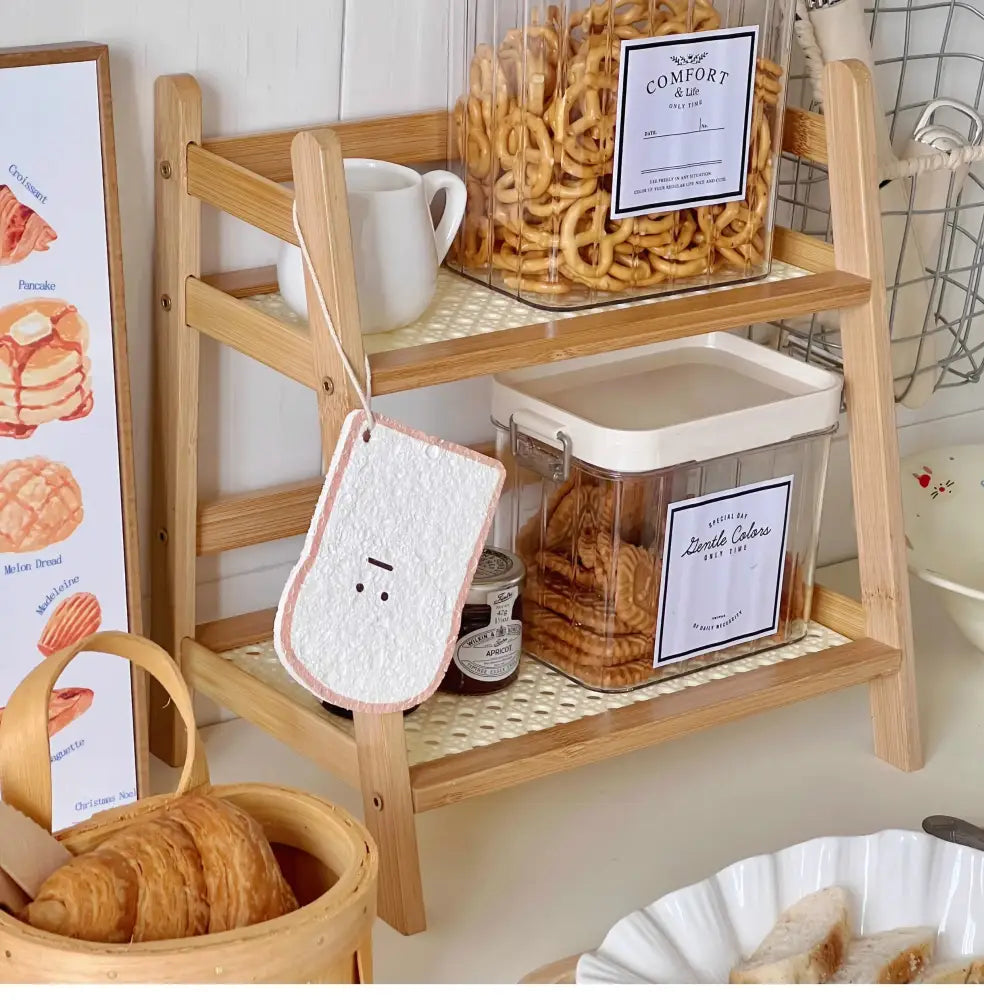 DecorBites™ Rattan 2-Tier Desktop Organizer Shelf