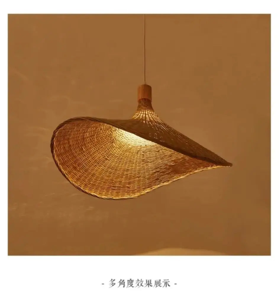 DecorBites™ Rattan Pendant Light with Dimmable Bamboo Shade
