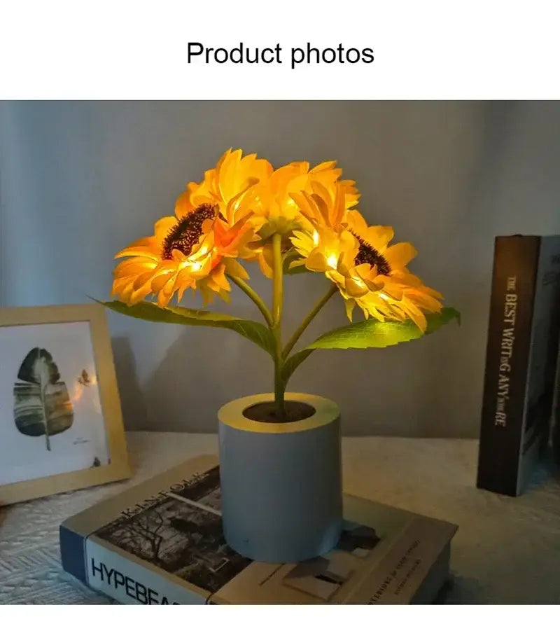 مصباح ليلي LED على شكل عباد الشمس قابل لإعادة الشحن من DecorBites™ لغرفة النوم