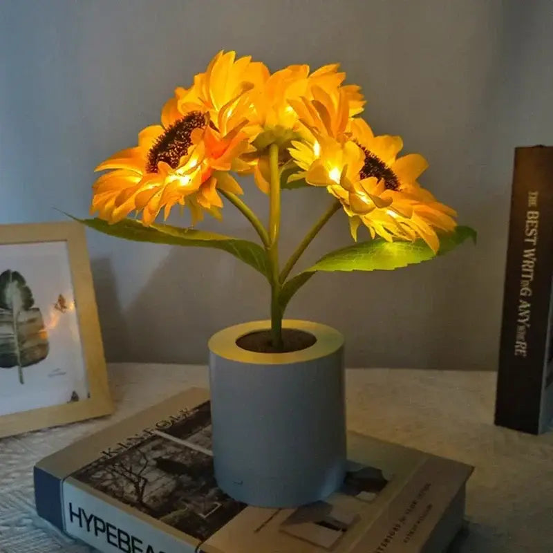 مصباح ليلي LED على شكل عباد الشمس قابل لإعادة الشحن من DecorBites™ لغرفة النوم