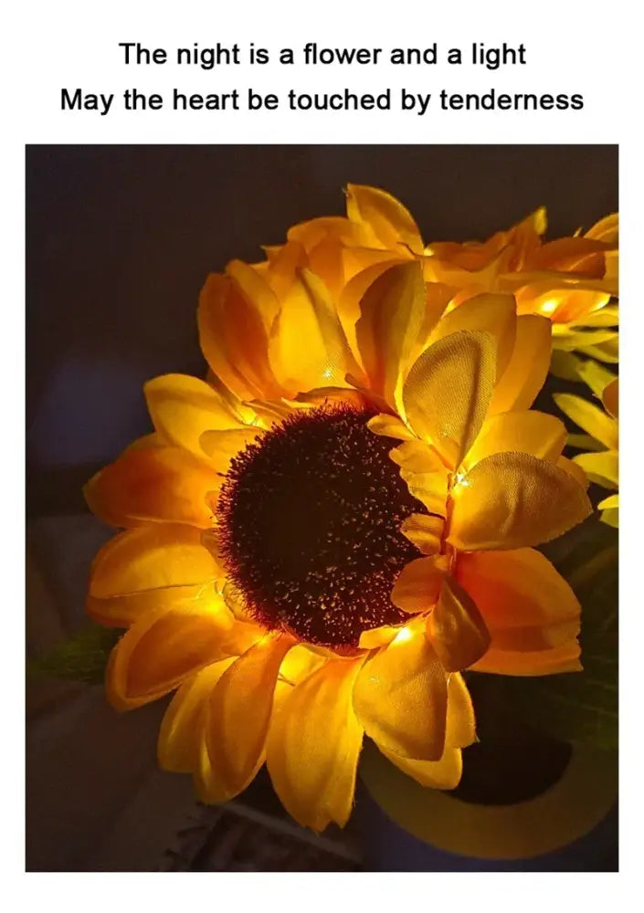 مصباح ليلي LED على شكل عباد الشمس قابل لإعادة الشحن من DecorBites™ لغرفة النوم