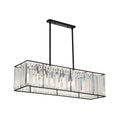 DecorBites™ Rectangular Clear Crystal Island Pendant Light - 3 Head Traditional Suspension Lighting for Dining Room