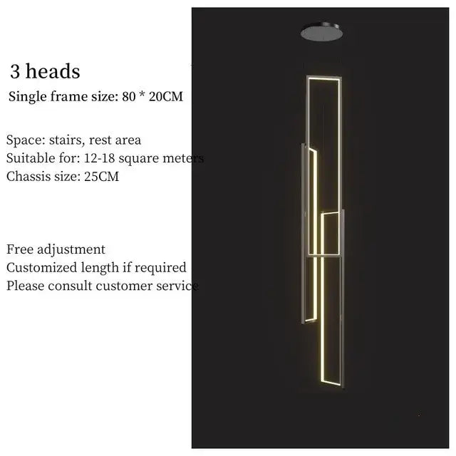 DecorBites™ Rectangular LED Chandelier for Modern Living Spaces