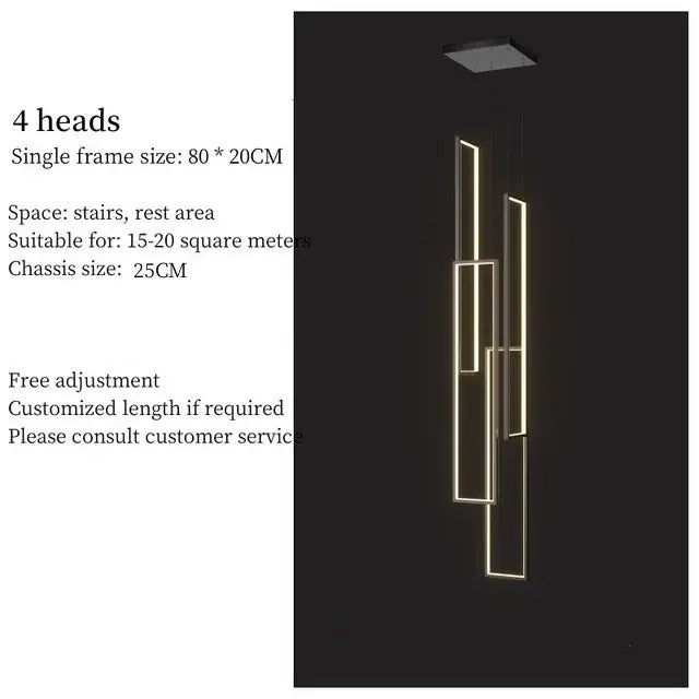 DecorBites™ Rectangular LED Chandelier for Modern Living Spaces