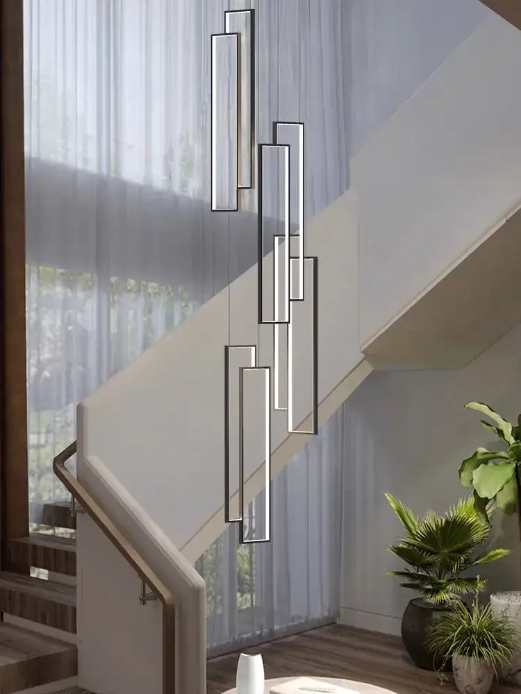DecorBites™ Rectangular LED Chandelier for Modern Living Spaces