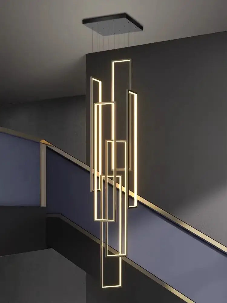 DecorBites™ Rectangular LED Chandelier for Modern Living Spaces