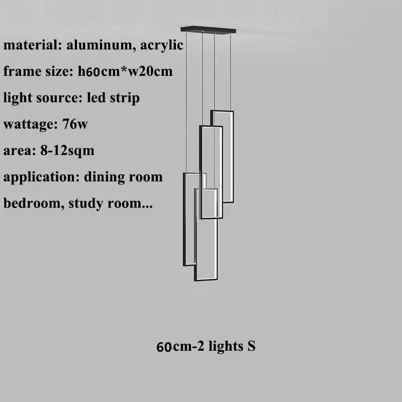 DecorBites™ Rectangular LED Chandelier for Modern Living Spaces