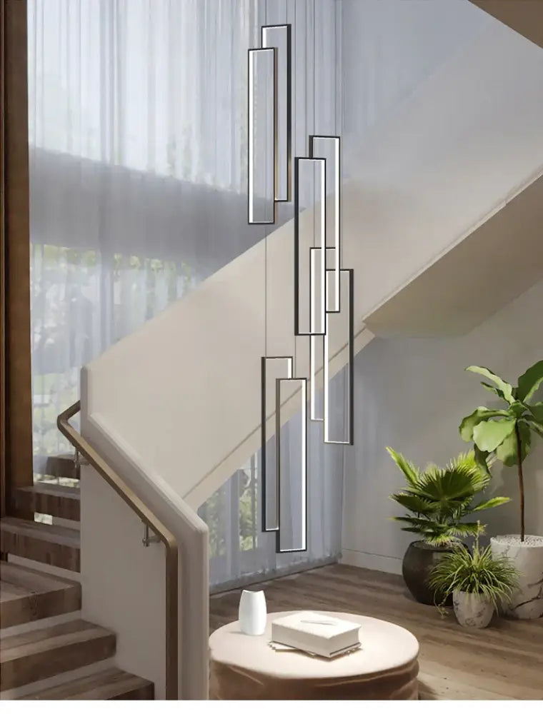 DecorBites™ Rectangular LED Chandelier for Modern Living Spaces