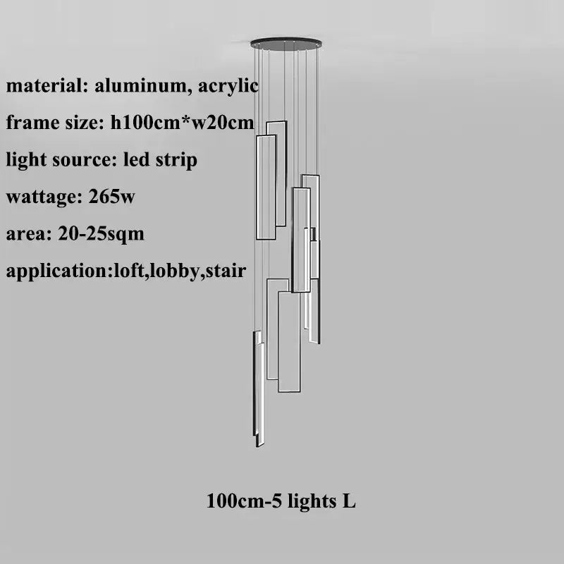 DecorBites™ Rectangular LED Chandelier for Modern Living Spaces