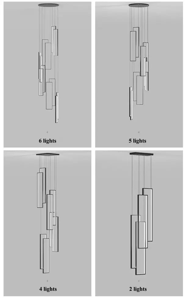 DecorBites™ Rectangular LED Chandelier for Modern Living Spaces