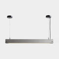 Decorbites™ rectangular led pendant light with cement grey stainless steel body and black mounts for dining room lighting