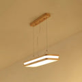 DecorBites™ Rectangular Wood Island Pendant Light - Nordic LED Dining Room Fixture in Beige