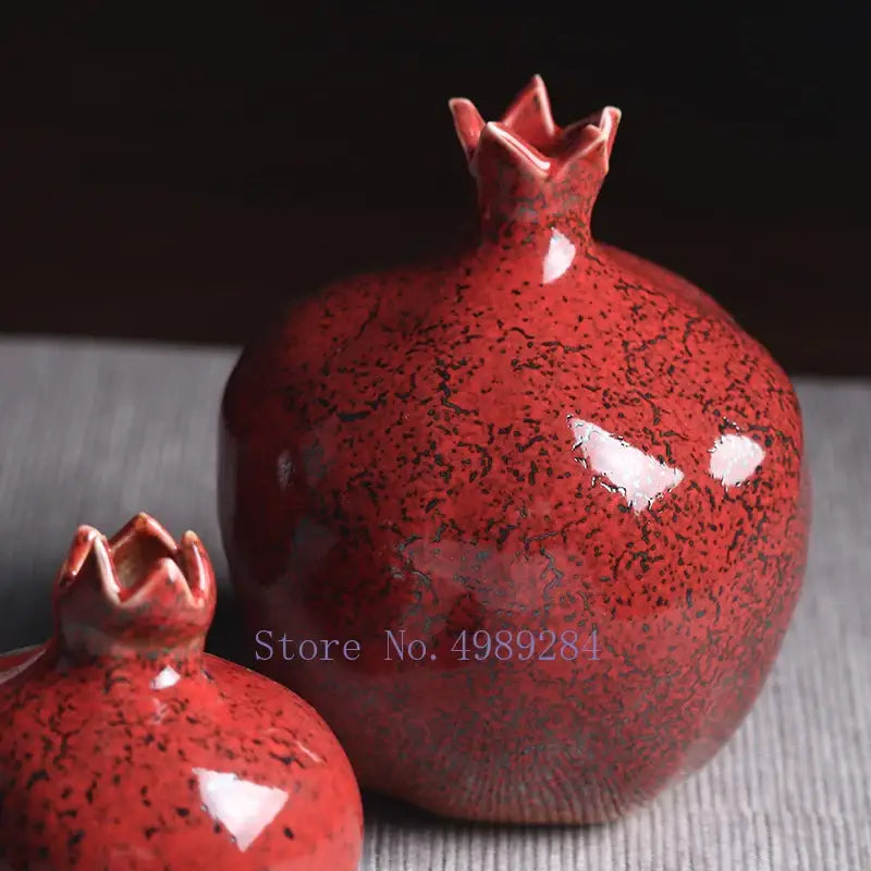 DecorBites™ Red Pomegranate Ceramic Vase for Modern Home