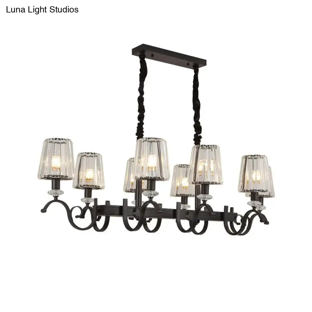 DecorBites™ Retro Black Crystal Pendant Light for Dining Room - Conical Island Ceiling Light