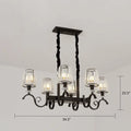 DecorBites retro black crystal pendant light with six clear glass e12 e14 shades for dining room use