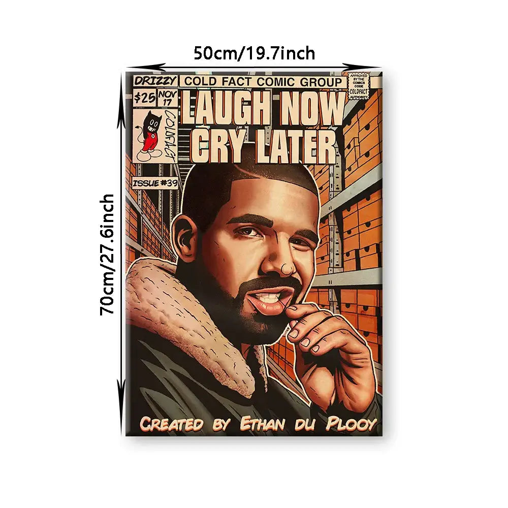 DecorBites™ Retro Canvas Print: Hip Hop Singer Album Cover